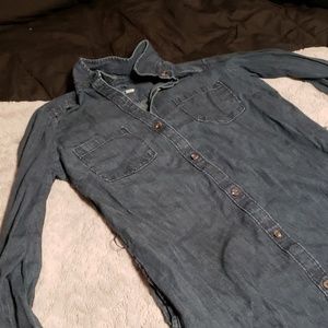 A new day blue jean dress xs button up!
